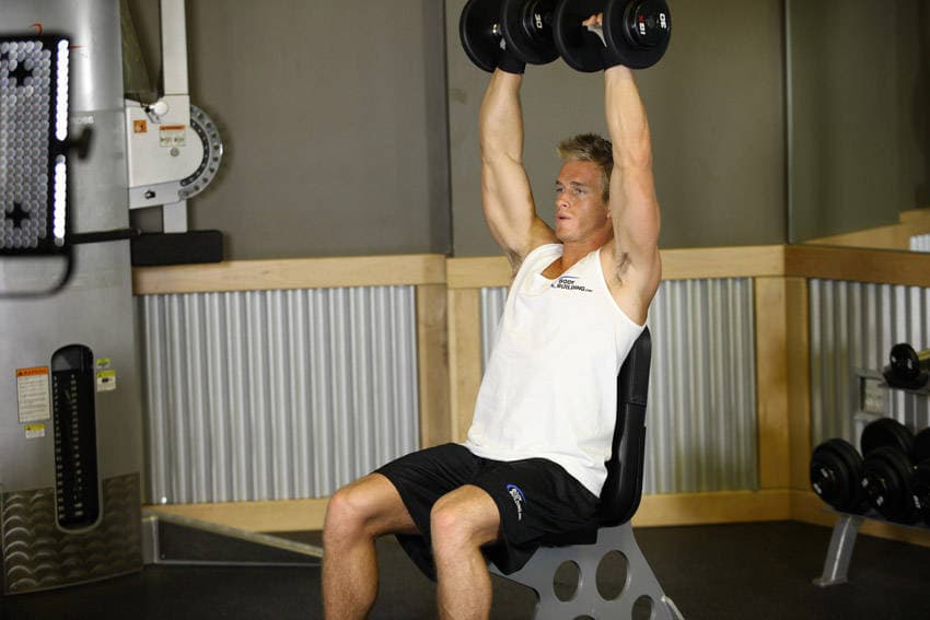 Arnold Dumbbell Press position 2