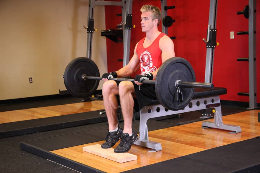 Barbell Seated Calf Raise position 2