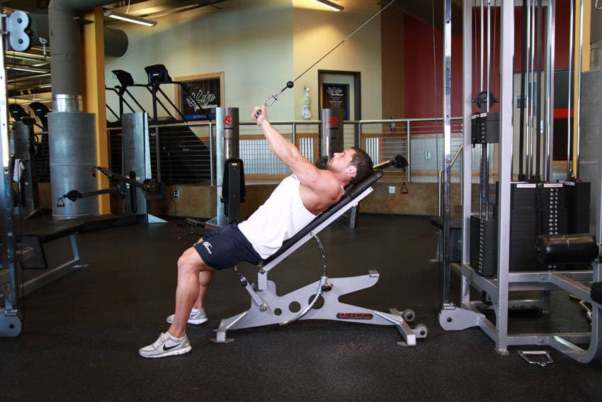Cable Incline Triceps Extension position 2