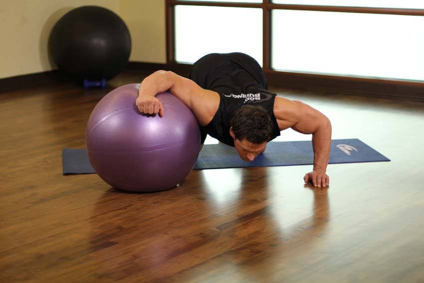 Chest Stretch on Stability Ball position 2