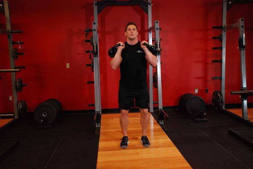 Double Kettlebell Jerk - ending position