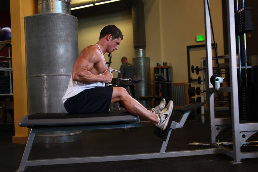 Elevated Cable Rows position 2