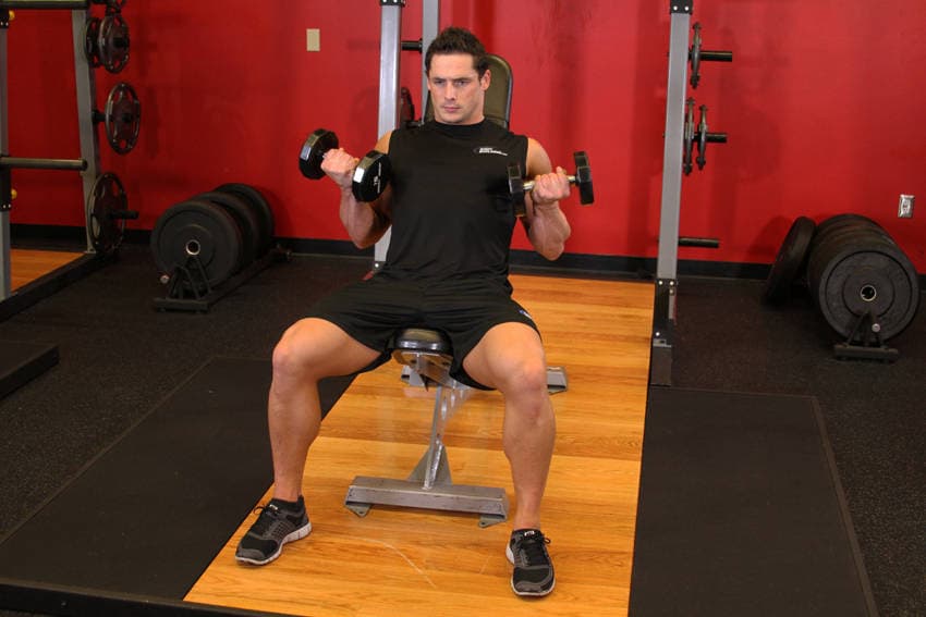 Flexor Incline Dumbbell Curls position 2