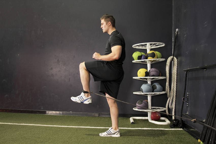 Hip Flexion with Band - ending position