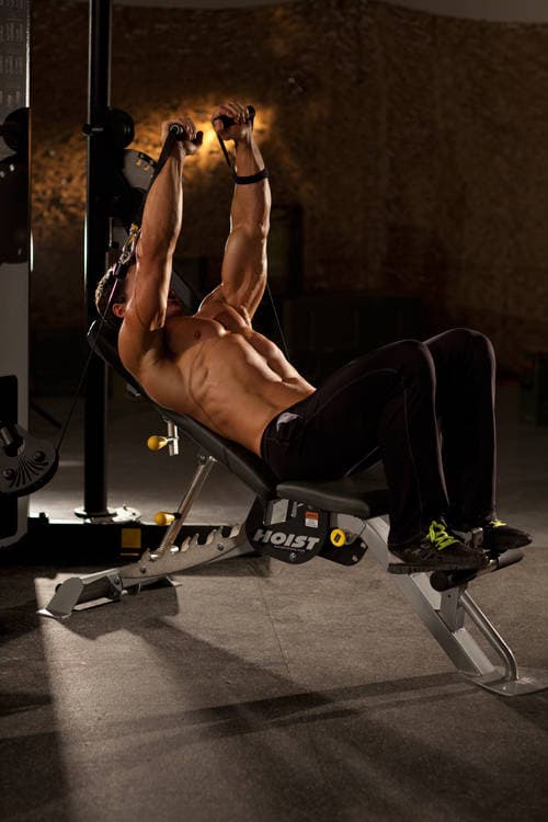 Incline Cable Chest Press - ending position