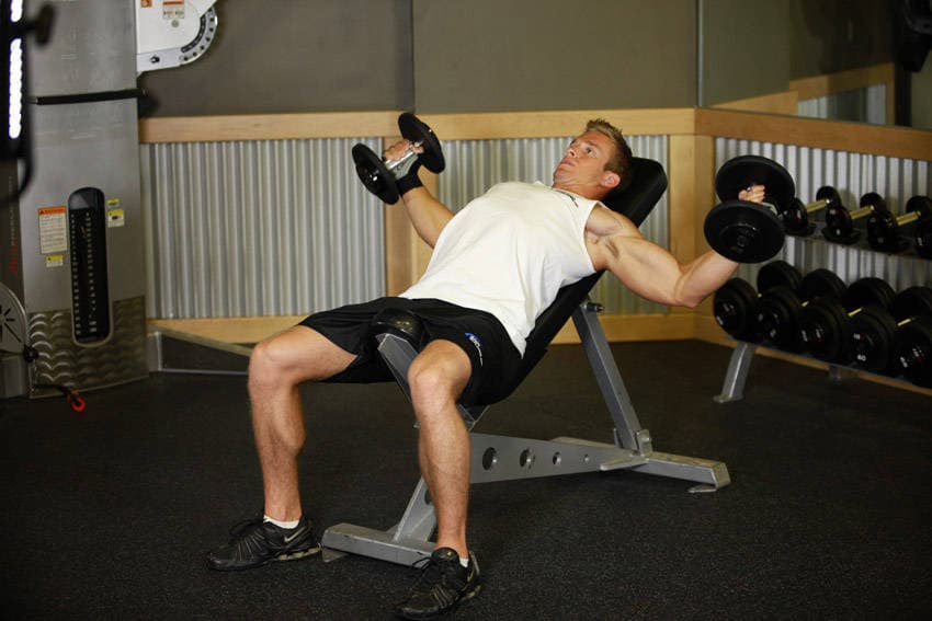 Incline Dumbbell Flyes - ending position