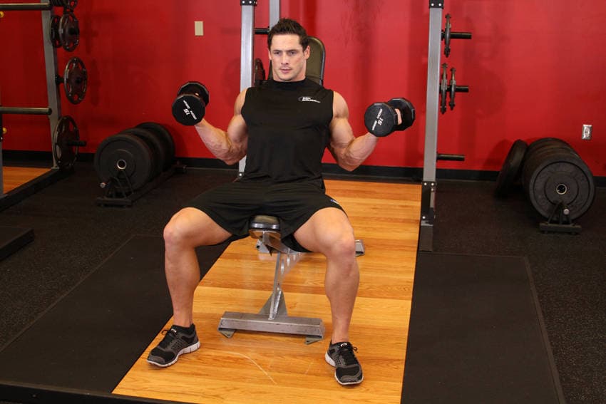 Incline Inner Biceps Curl - ending position