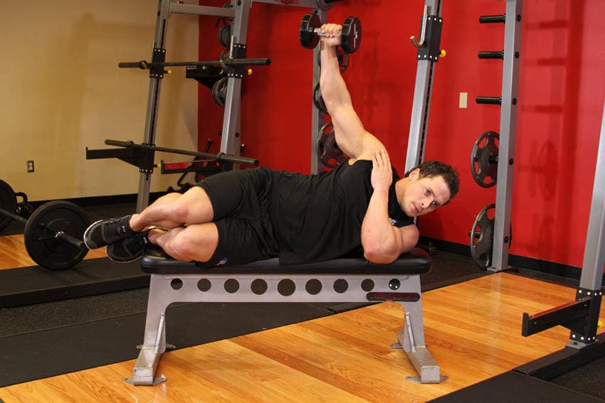 Lying One-Arm Lateral Raise - ending position