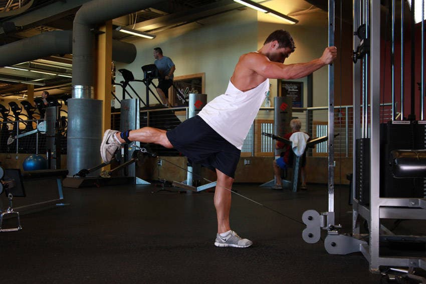 One-Legged Cable Kickback position 2