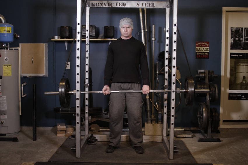 Reverse Band Deadlift - ending position