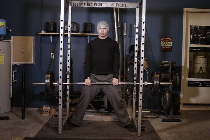 Reverse Band Sumo Deadlift - ending position