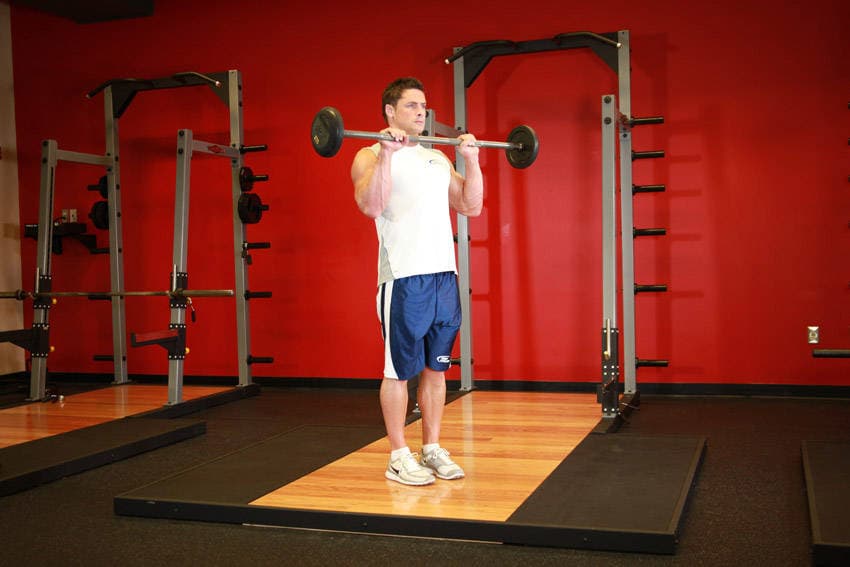Reverse Barbell Curl - ending position