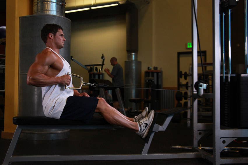 Seated One-arm Cable Pulley Rows - ending position