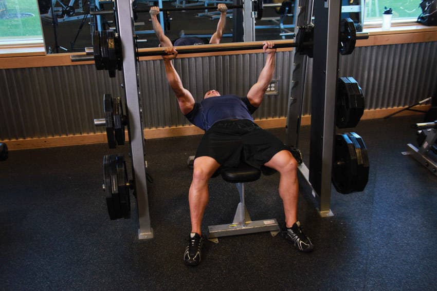 Smith Machine Bench Press - ending position