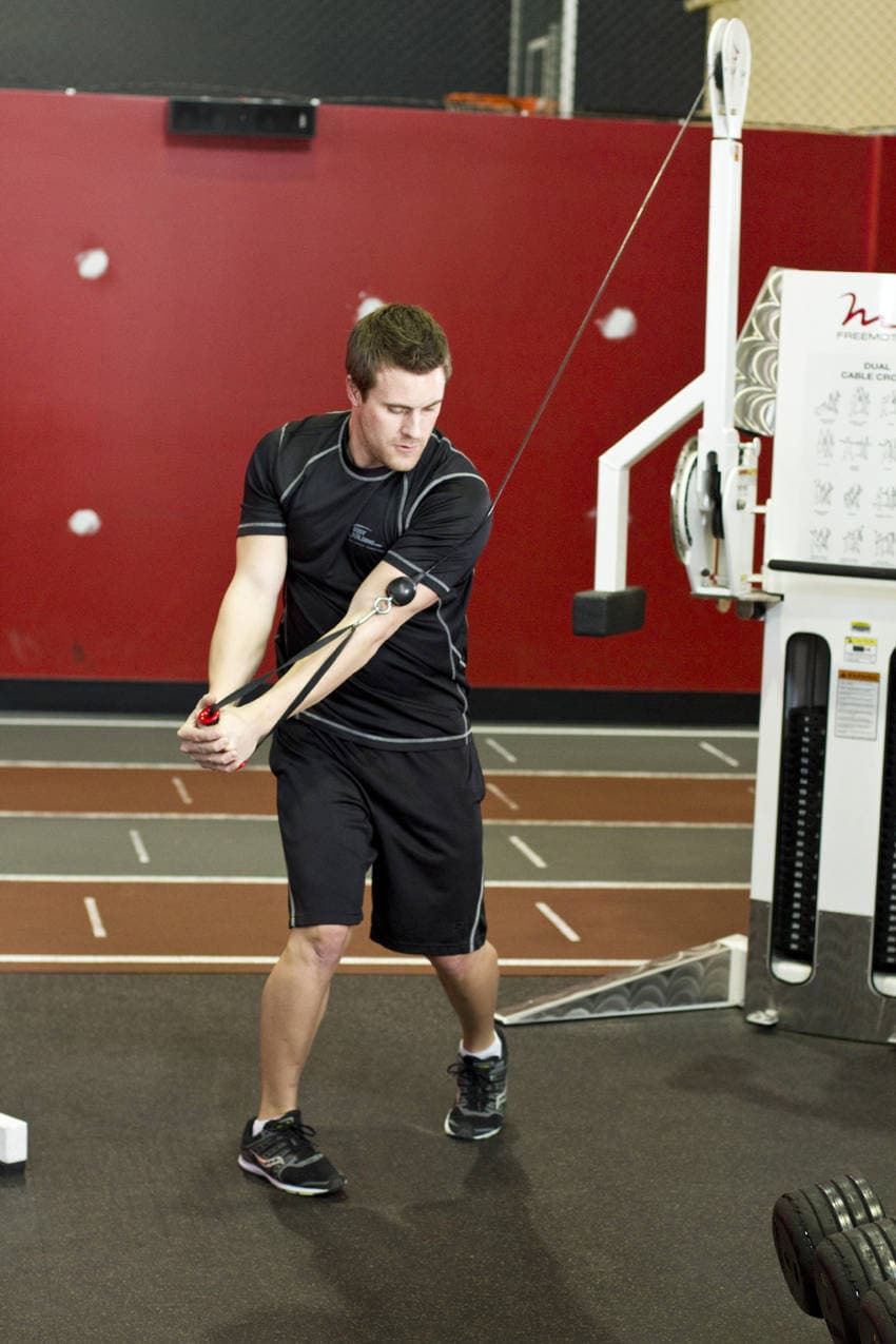 Standing Cable Wood Chop position 2