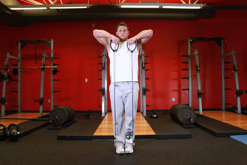 Upright Row - With Bands position 2