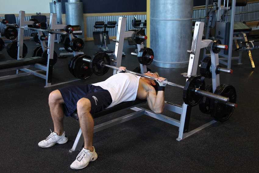 Barbell Guillotine Bench Press position 2