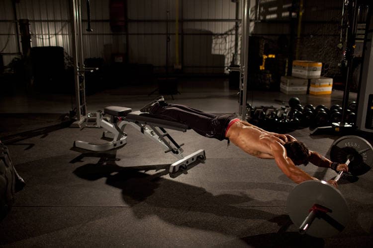 Barbell Rollout from Bench position 2