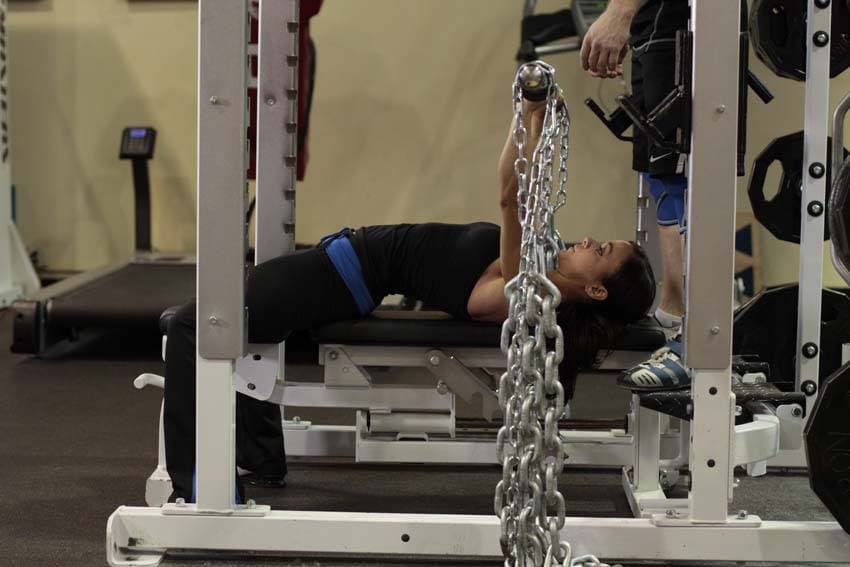 Bench Press with Chains position 2