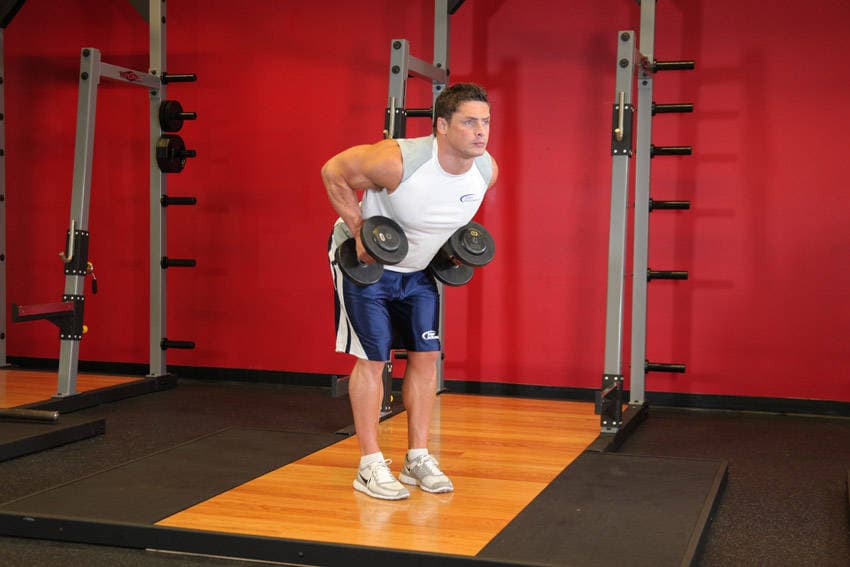 Bent Over Two-Dumbbell Row With Palms In position 2