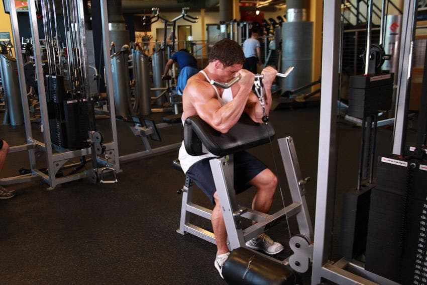 Cable Preacher Curl position 2