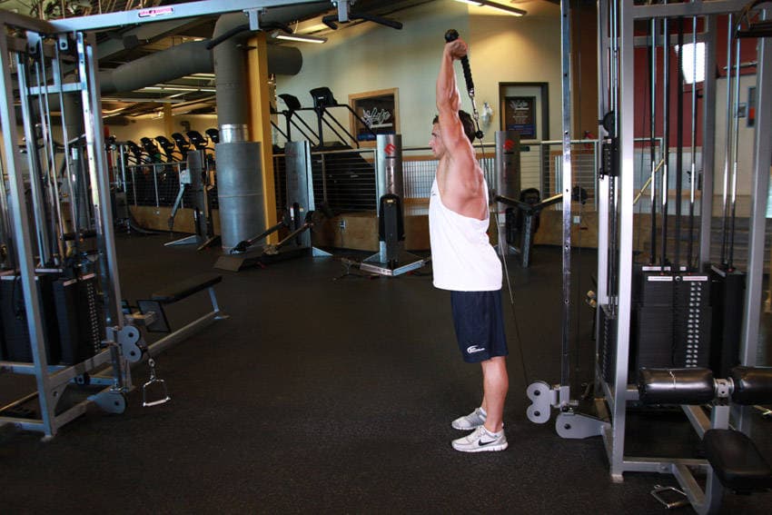 Cable Rope Overhead Triceps Extension position 2