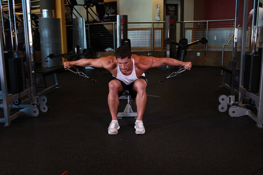 Cable Seated Lateral Raise position 2