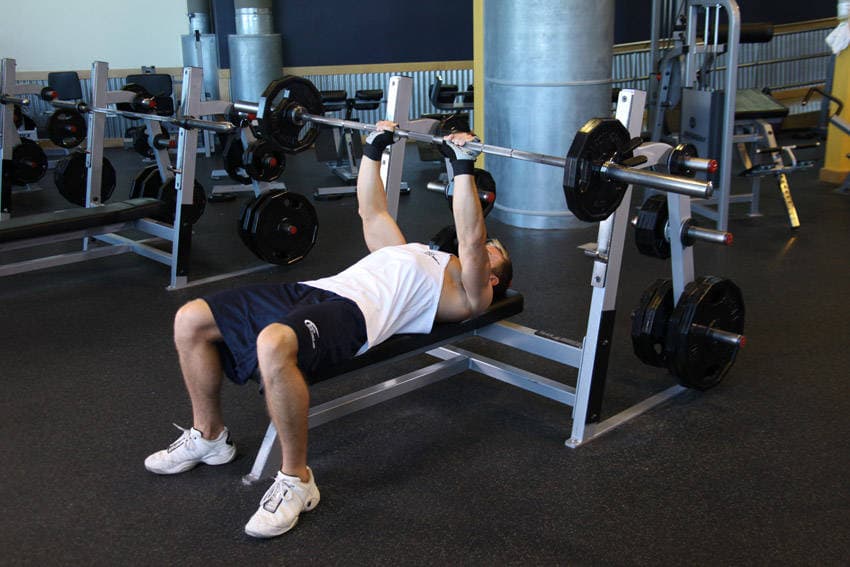 Close-Grip Barbell Bench Press position 2