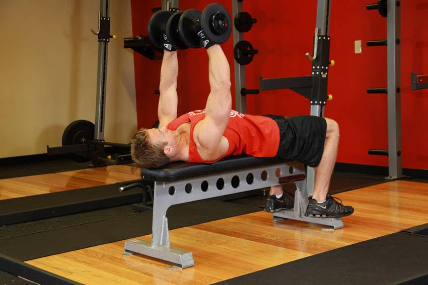 Dumbbell Bench Press position 2