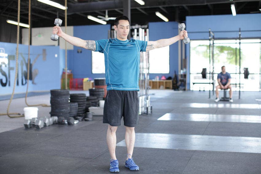 Dumbbell Scaption position 2