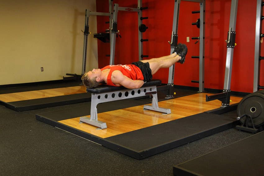 Flat Bench Leg Pull-In position 2