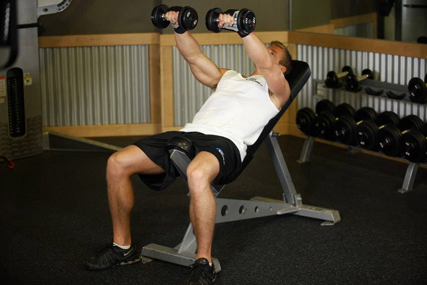 Front Incline Dumbbell Raise - ending position