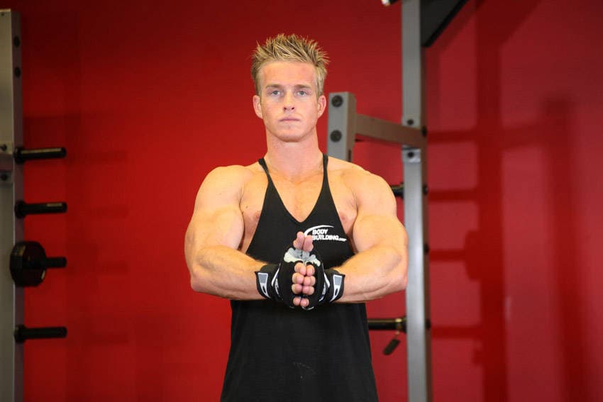 Isometric Chest Squeezes - ending position