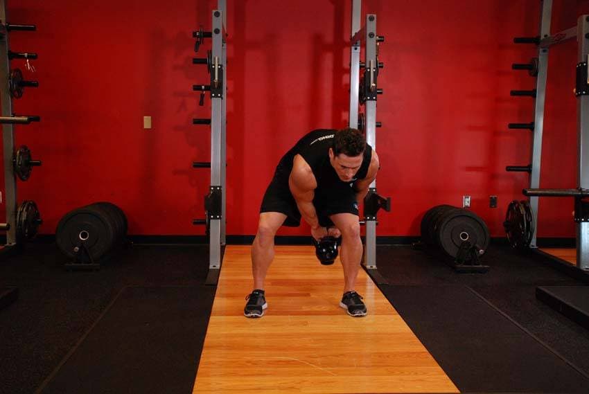 Kettlebell Pass Between The Legs - ending position