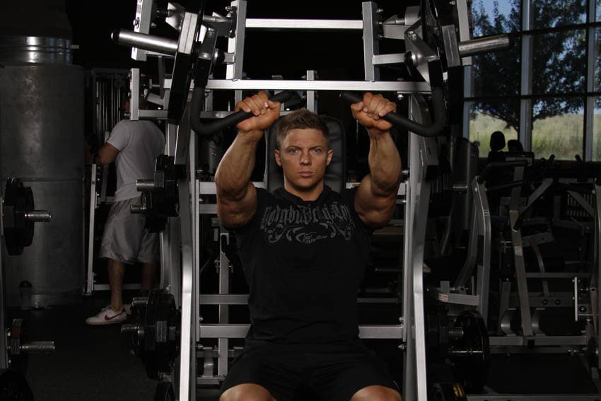 Leverage Incline Chest Press - ending position