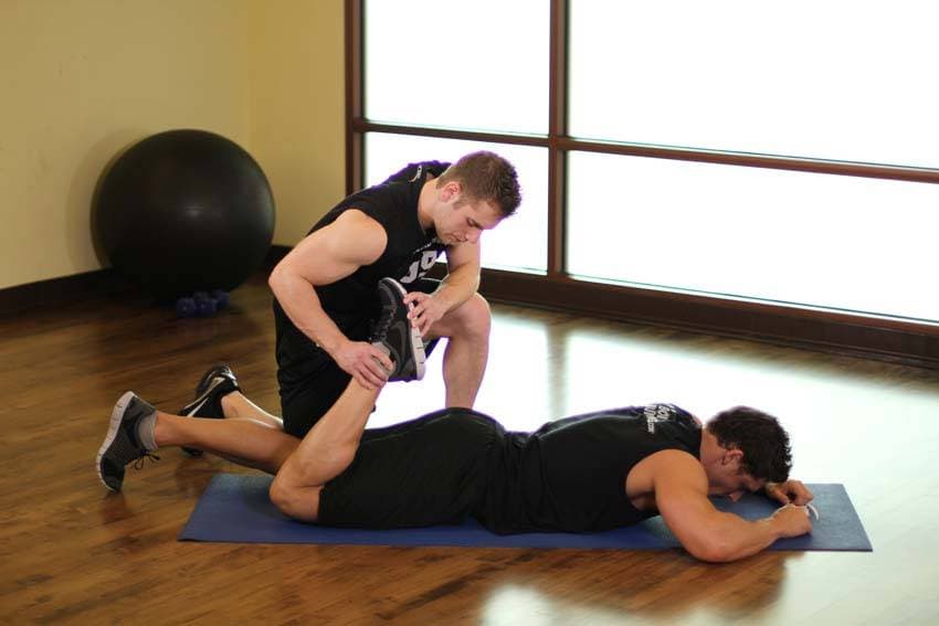 Lying Prone Quadriceps - ending position