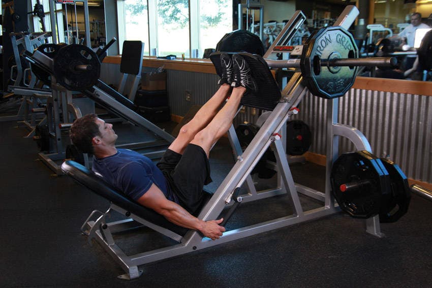 Narrow Stance Leg Press - ending position