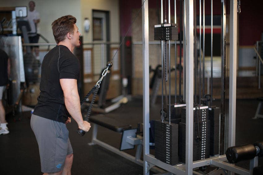Rope Straight-Arm Pulldown - ending position