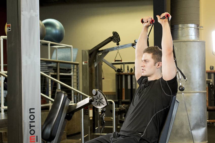 Seated Cable Shoulder Press - ending position