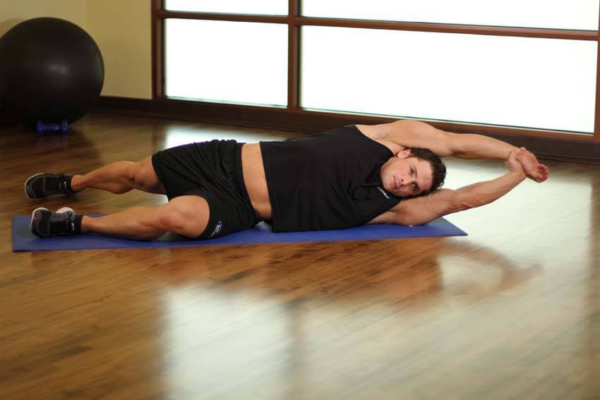 Side-Lying Floor Stretch - ending position