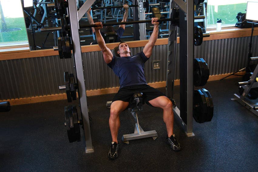 Smith Machine Incline Bench Press - ending position